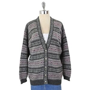 vintage 80's fair isle wool cardigan